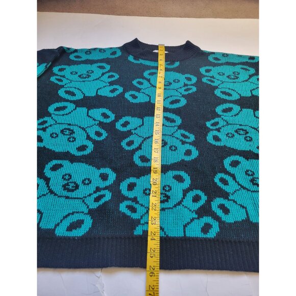 Ricki Division of Miss Erika Vintage 80's Teddy Bear All Over Print Sweater XL - Picture 8 of 8